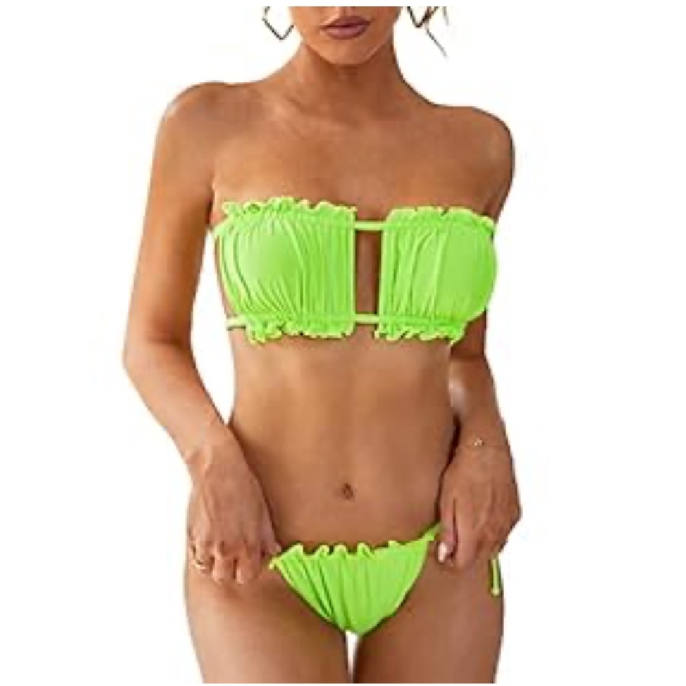 Strapless Bandeau Top Frilled Ruched
